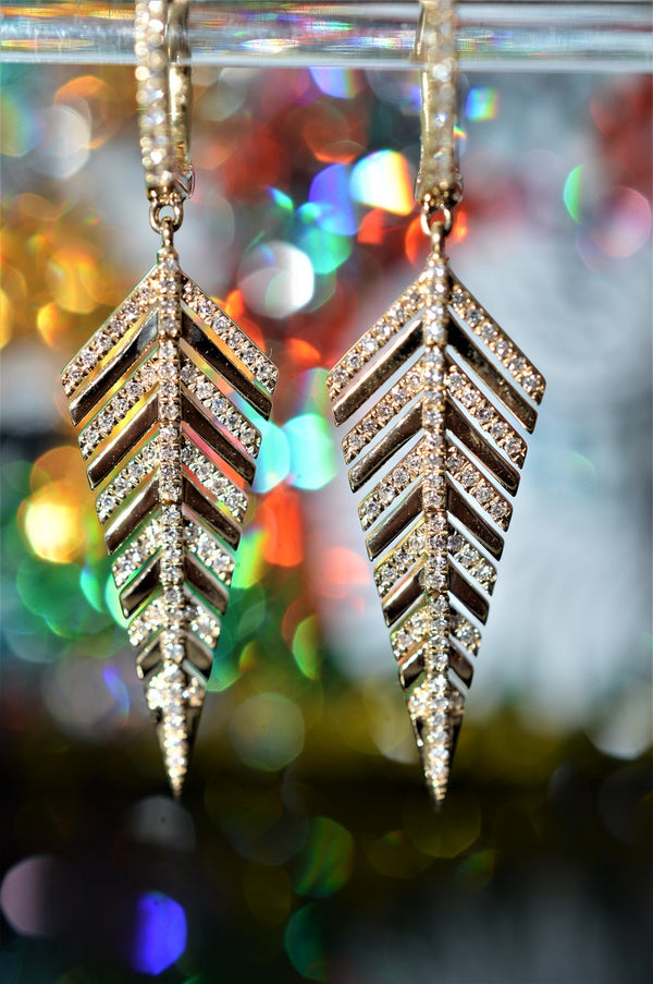 14k gold discount feather earrings