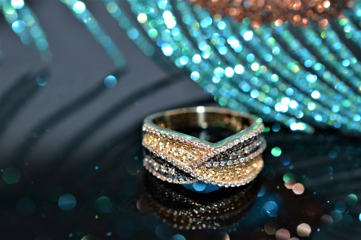 14K Chocolate Diamond and Yellow Sapphire LeVian Ring