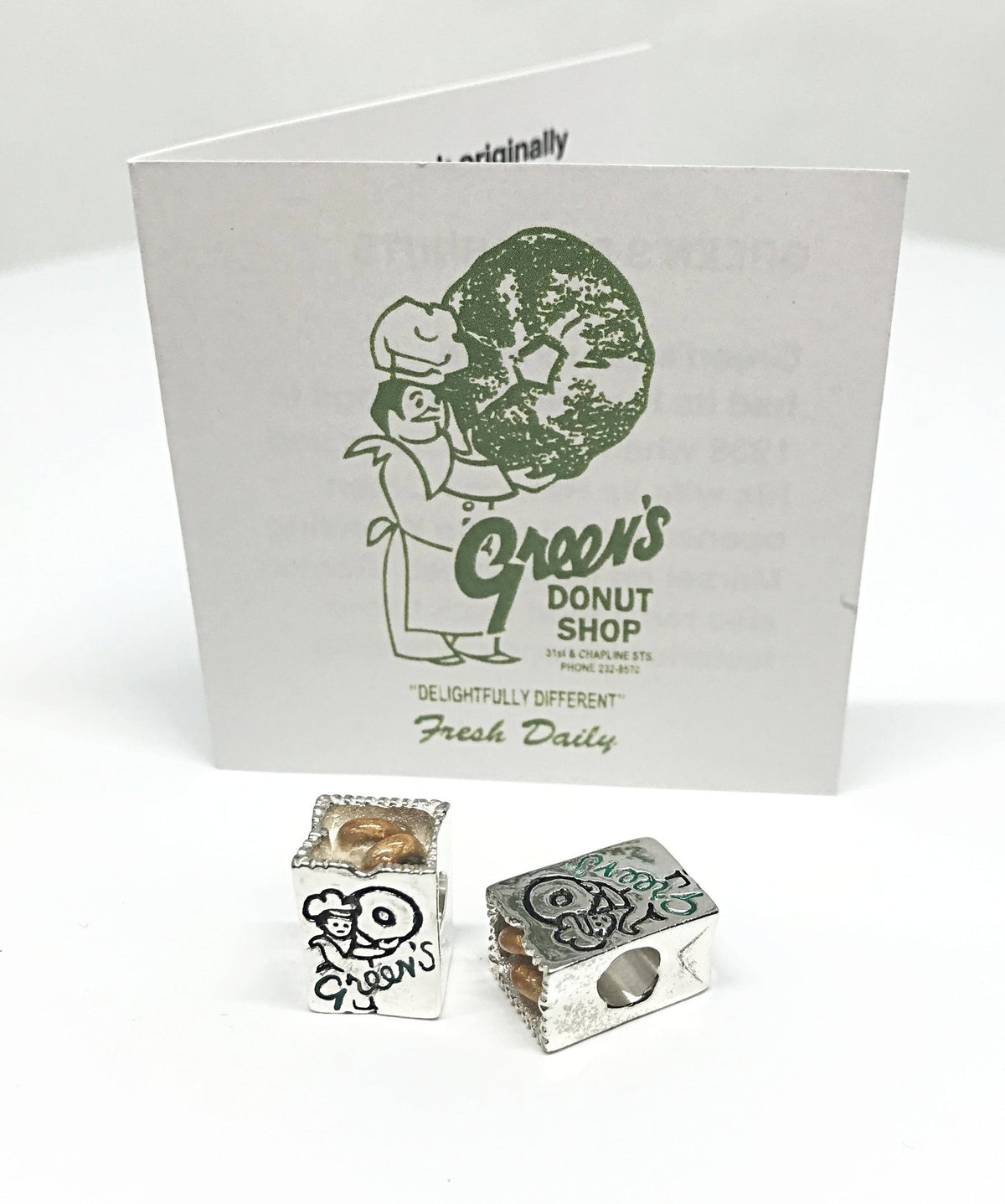 Exclusive Sterling Silver Green&#39;s Donut Wheeling Bead