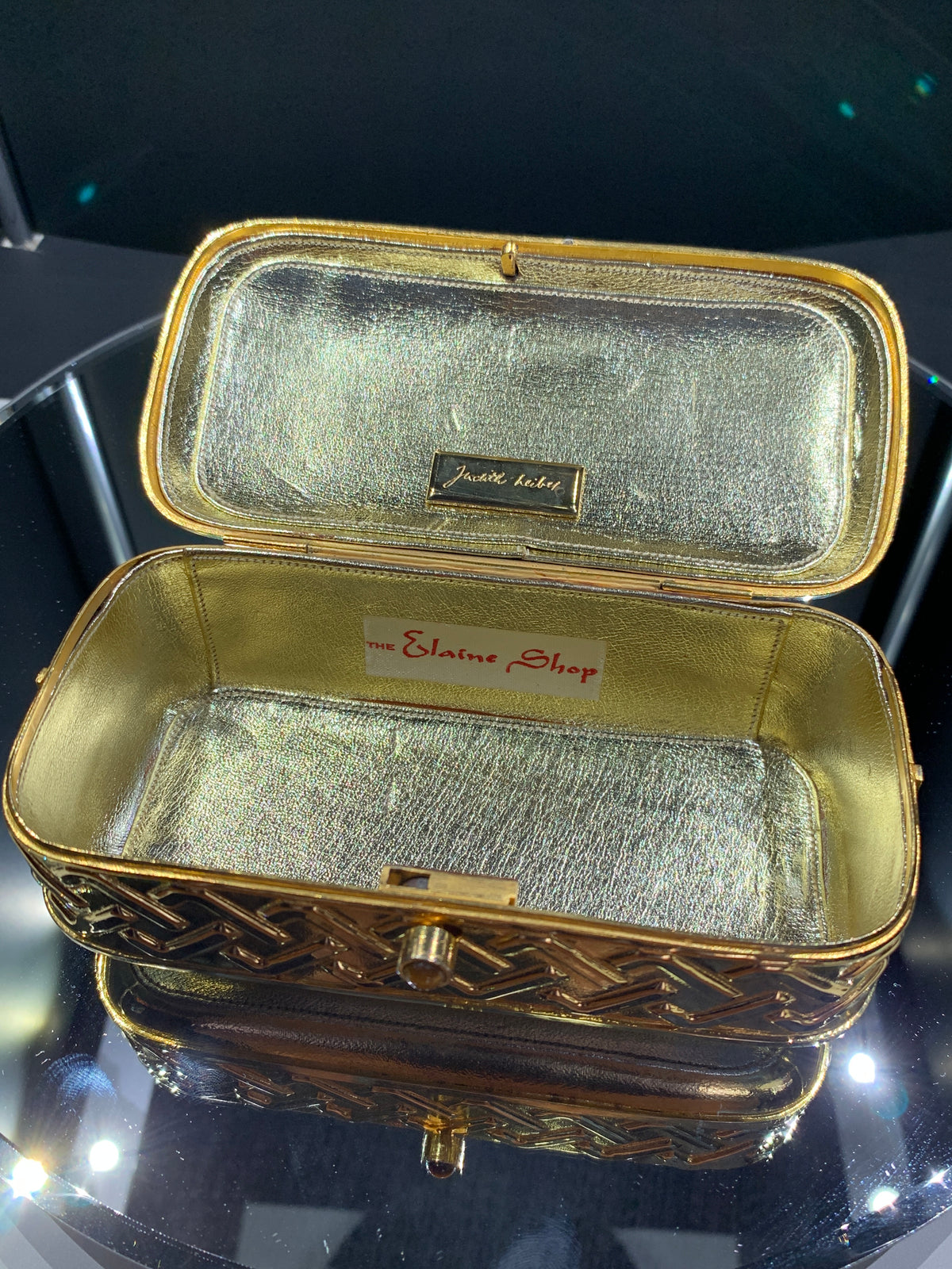 Gold-tone Lion Clutch Handbag by Judith Leiber