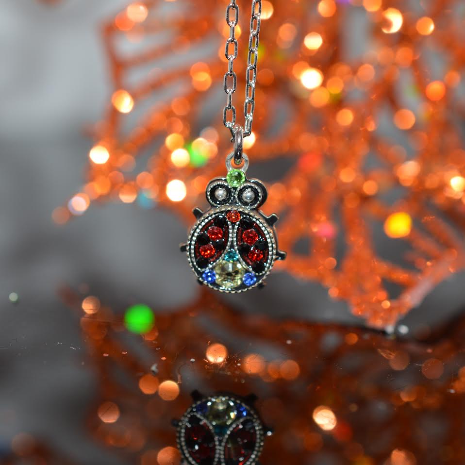 Antique Silver Plated Ladybug Necklace by Firefly