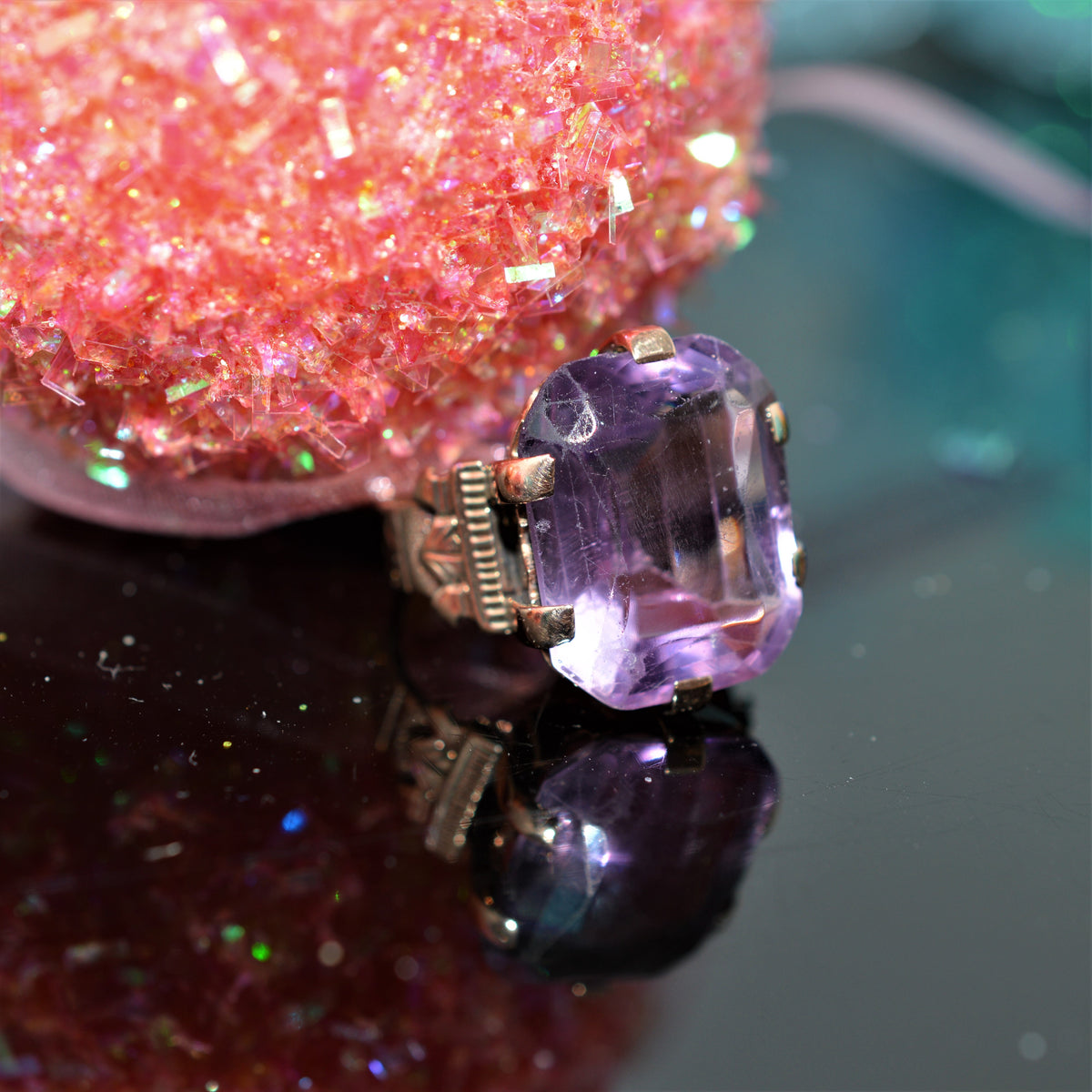 14k Rose Gold Antique Amethyst Ring