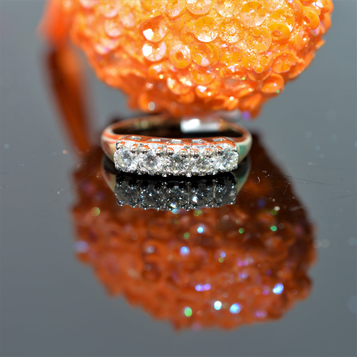14K Two Tone Gold Diamond Anniversary Ring