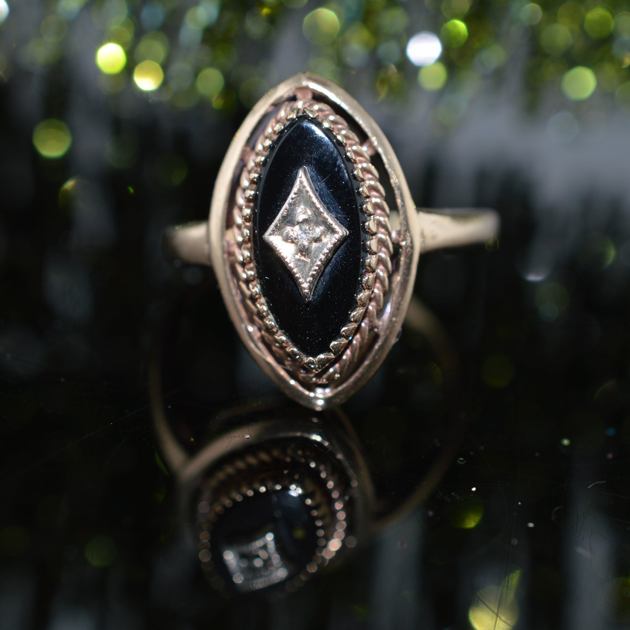 10k black clearance onyx ring