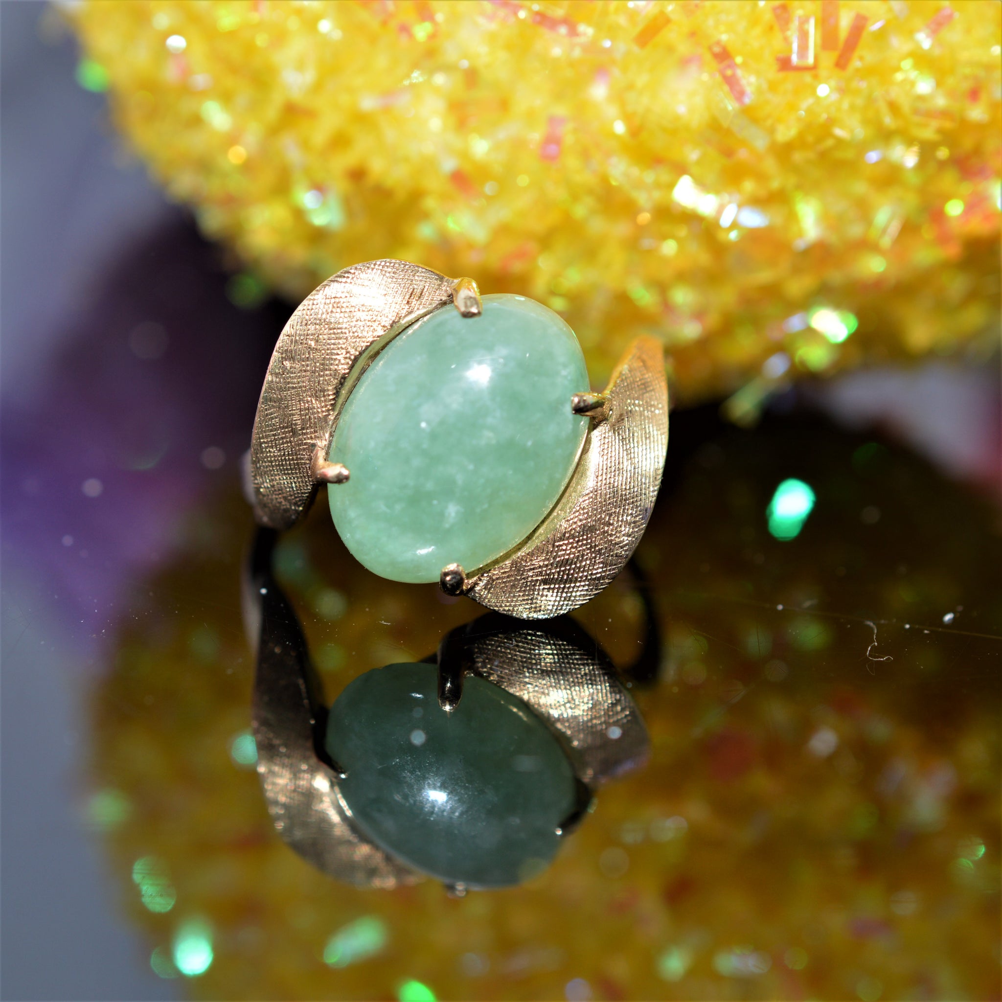14K Yellow Gold Jade Ring Howard's DC - Main Image