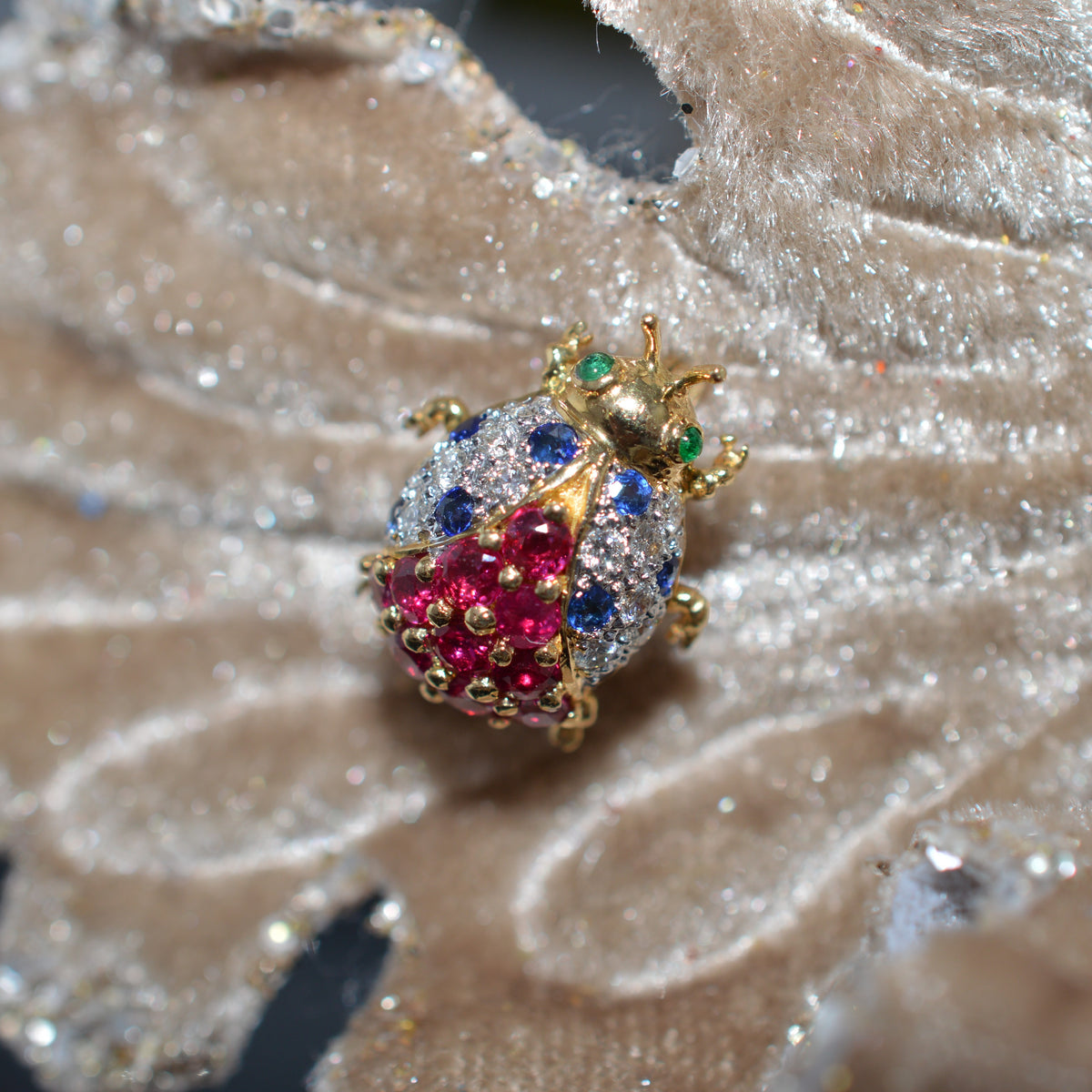 18K Yellow Gold LeVian Lucky Ladybug Pin