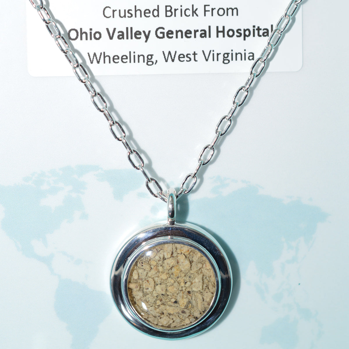 Sterling Silver Adjustable 20 Inch Necklace With A Piece Of O.V.G.H.