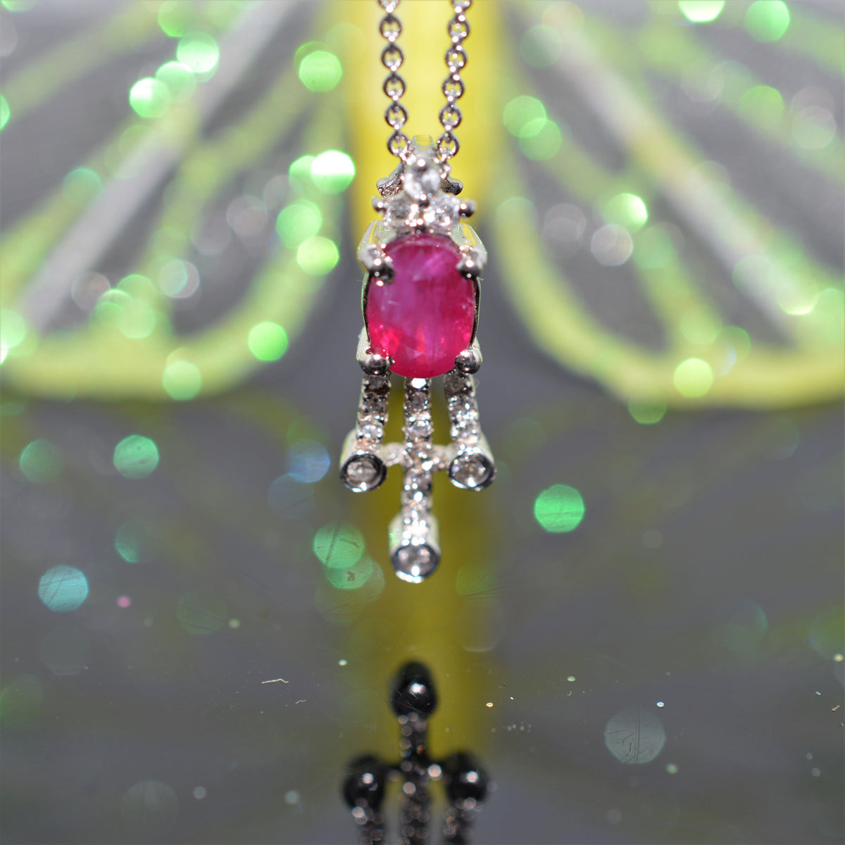 18K Vintage Burmese Ruby and Diamond Pendant