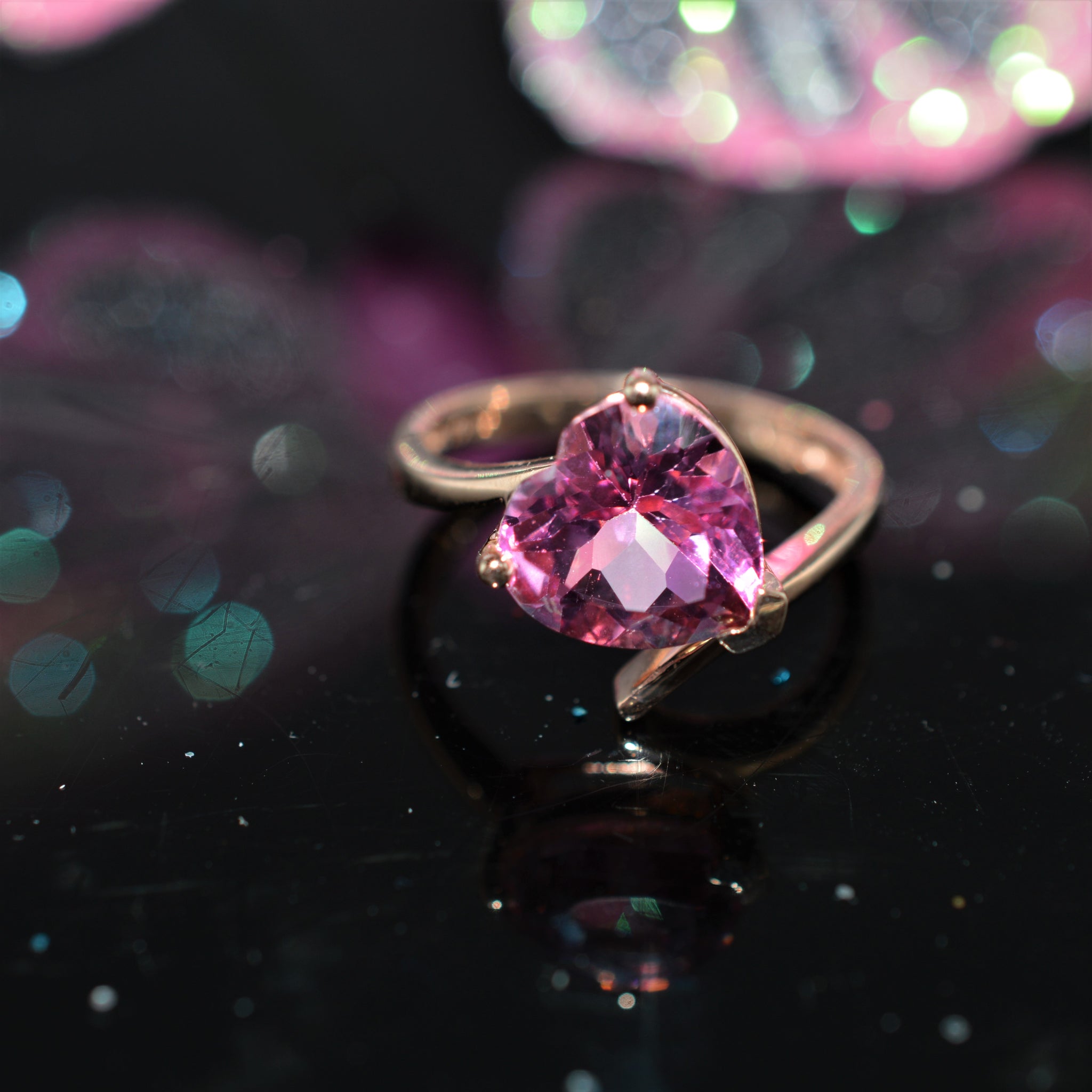 Pink Sapphire Heart Ring