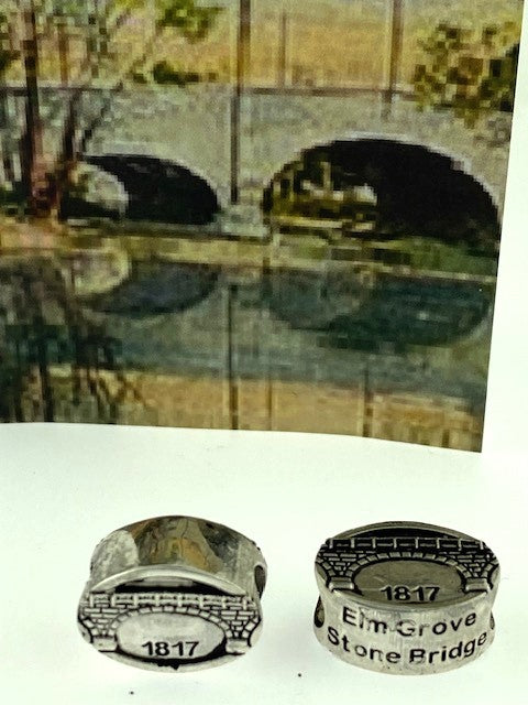 Hand Made Sterling Silver Elm Grove Stone Bridge Wheeling Bead