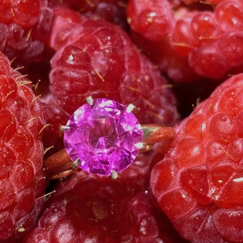 10K Yellow Gold Synthetic Ruby Ring by Ostby & Barton