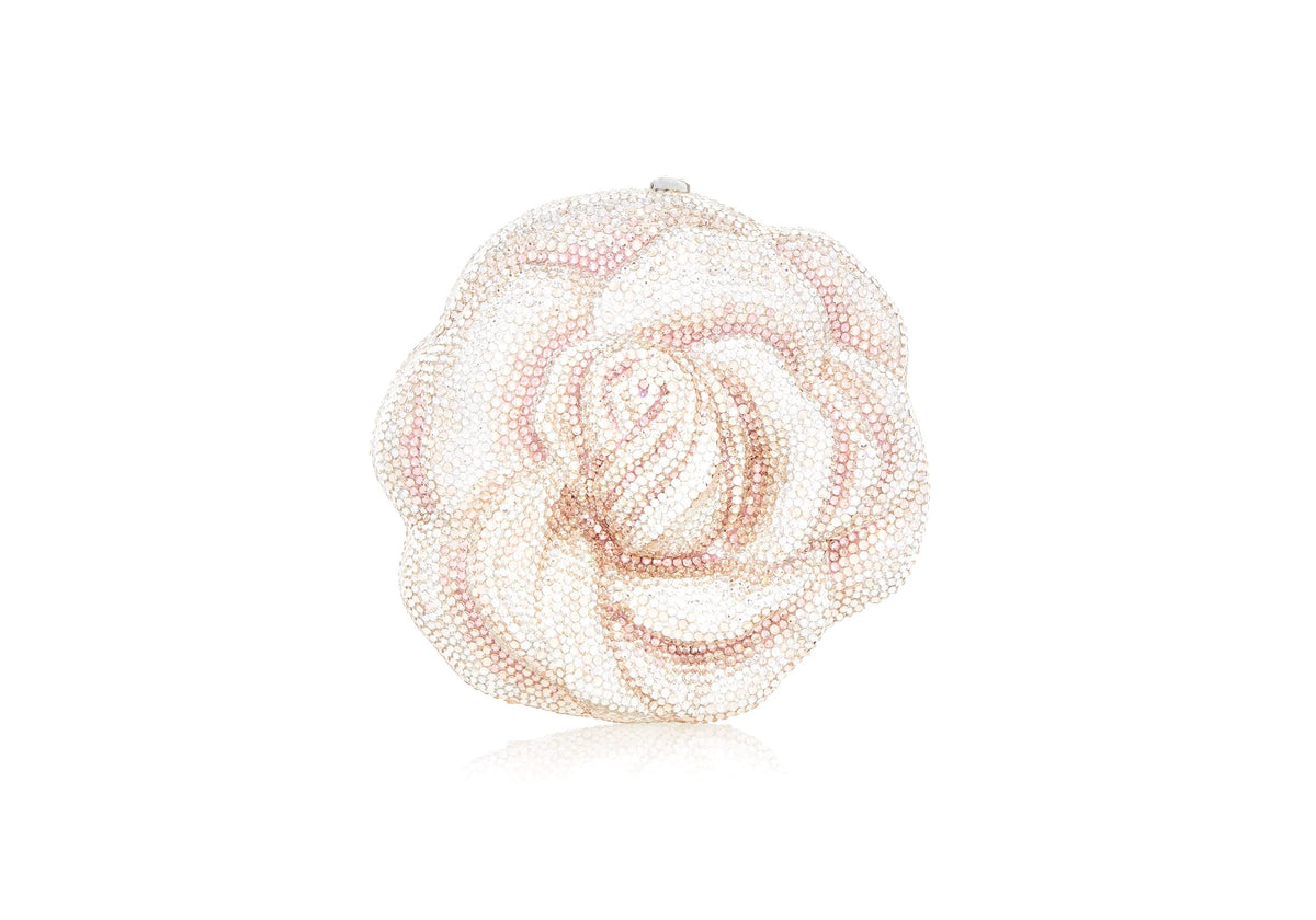 Blush Rose Crystal Minaudiere Handbag by Judith Leiber