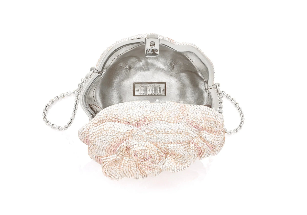Blush Rose Crystal Minaudiere Handbag by Judith Leiber