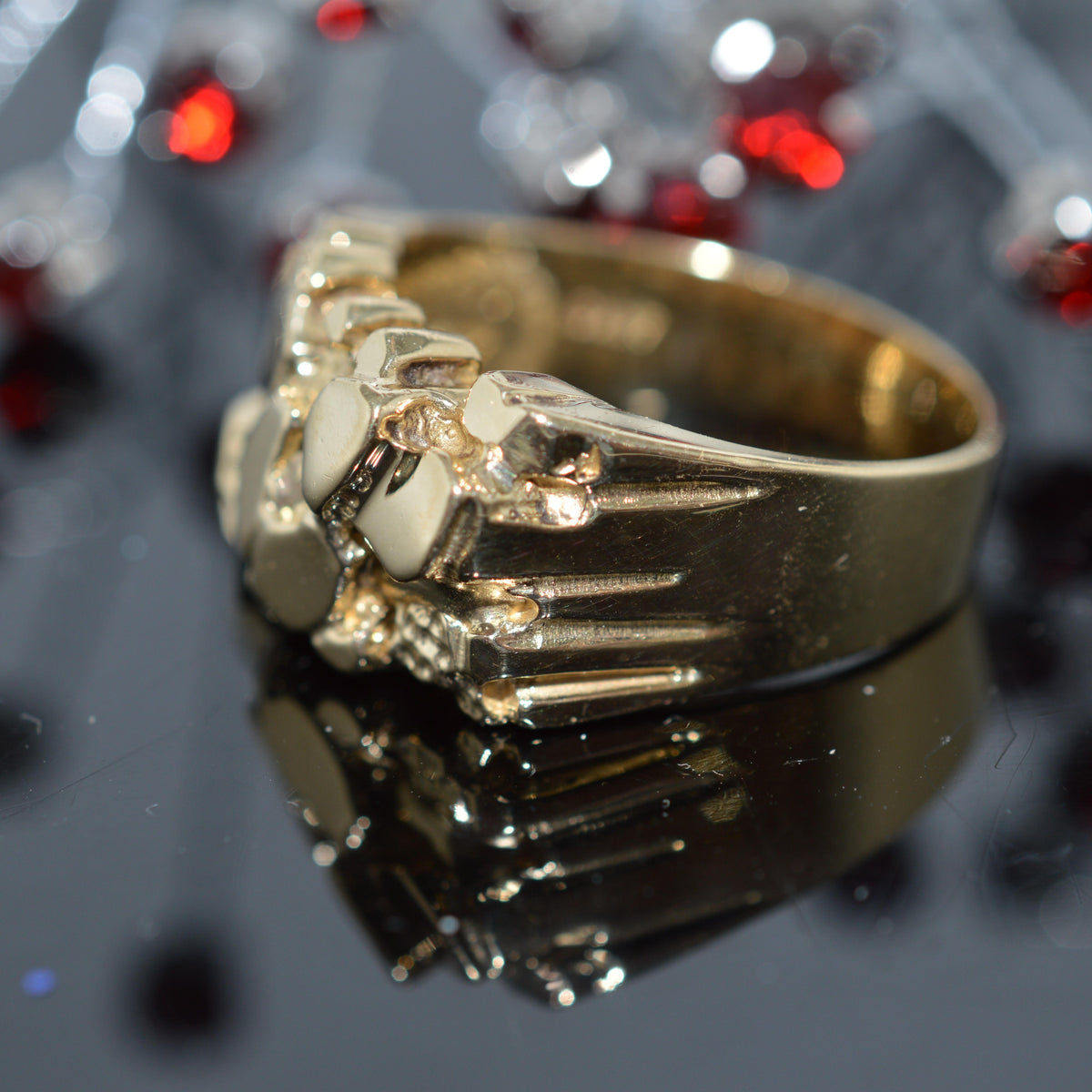 Large 14K Yellow Gold Nugget Ring