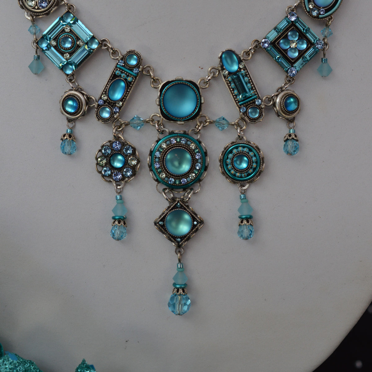 Antique Silver Plated Elaborate La Dolce Vita Necklace by Firefly