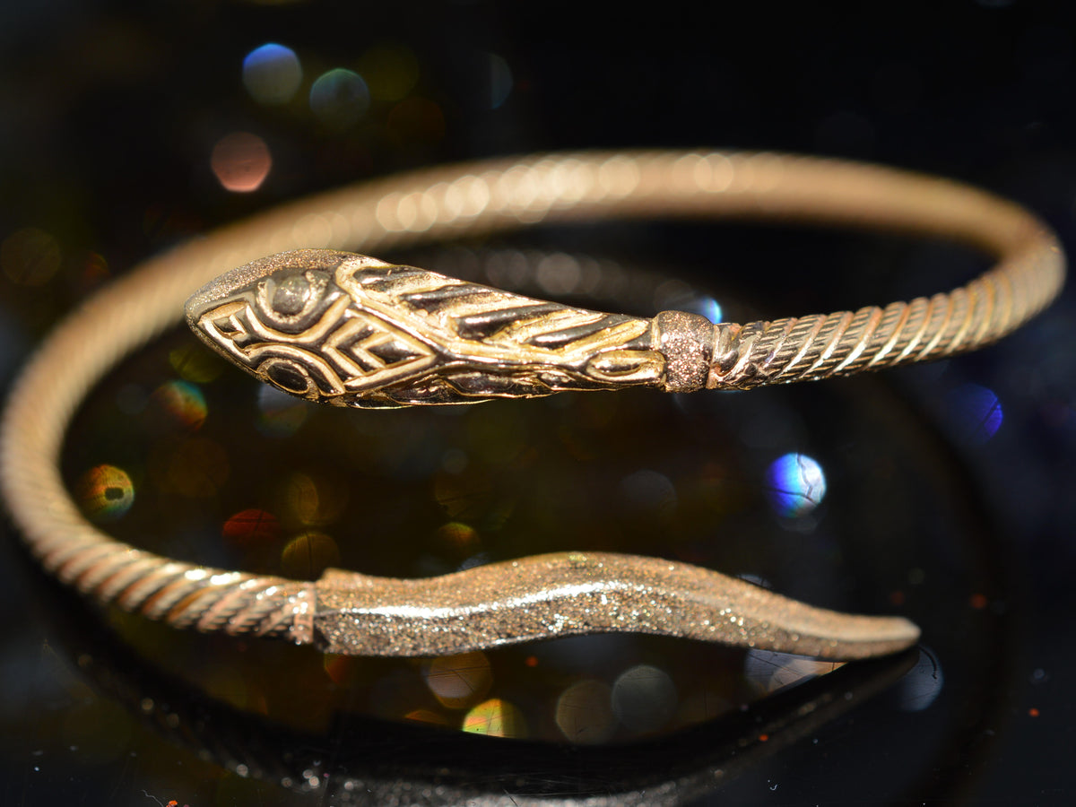 Stunning 21K Solid Yellow Gold Snake Wrap Bracelet