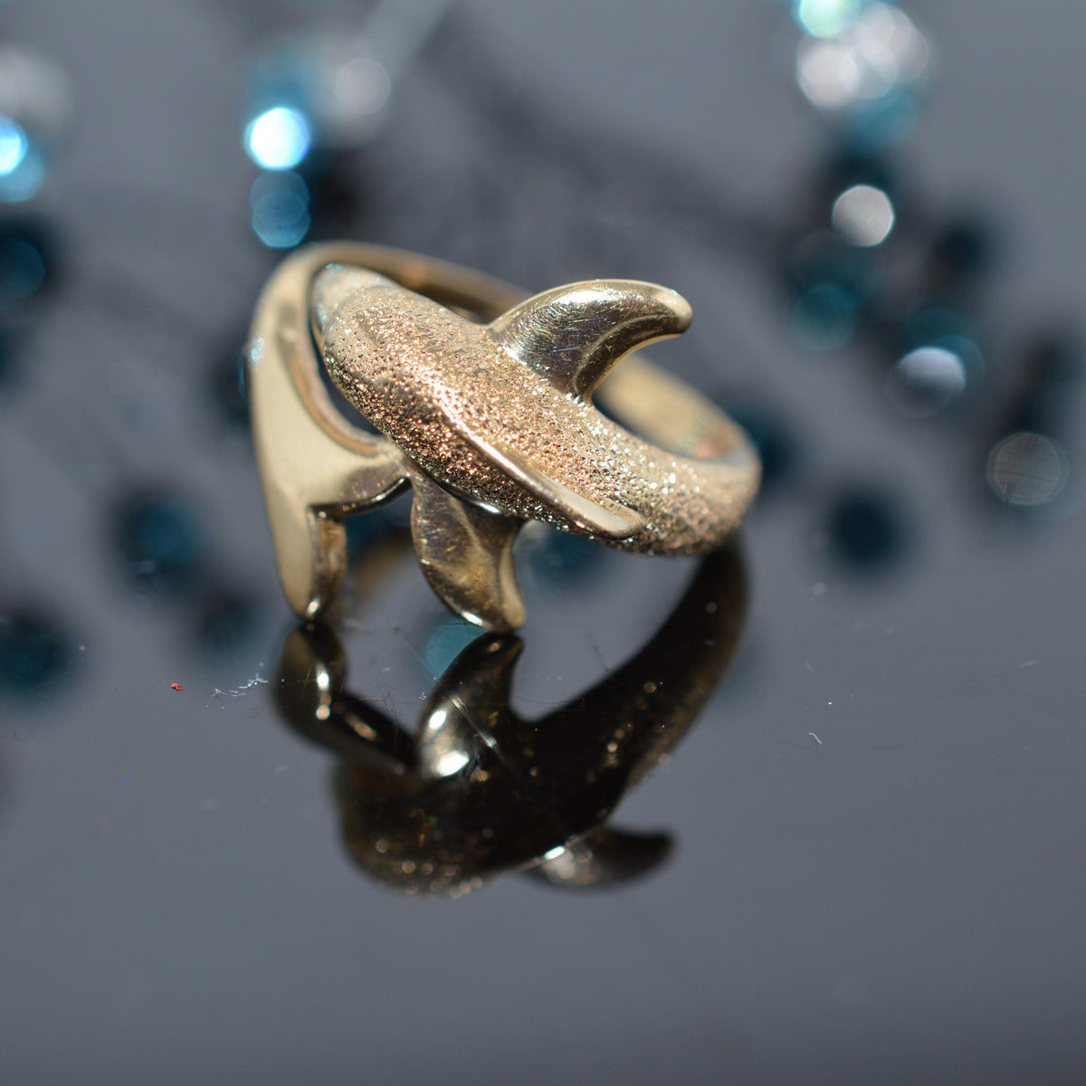14K Yellow Gold Dolphin Ring