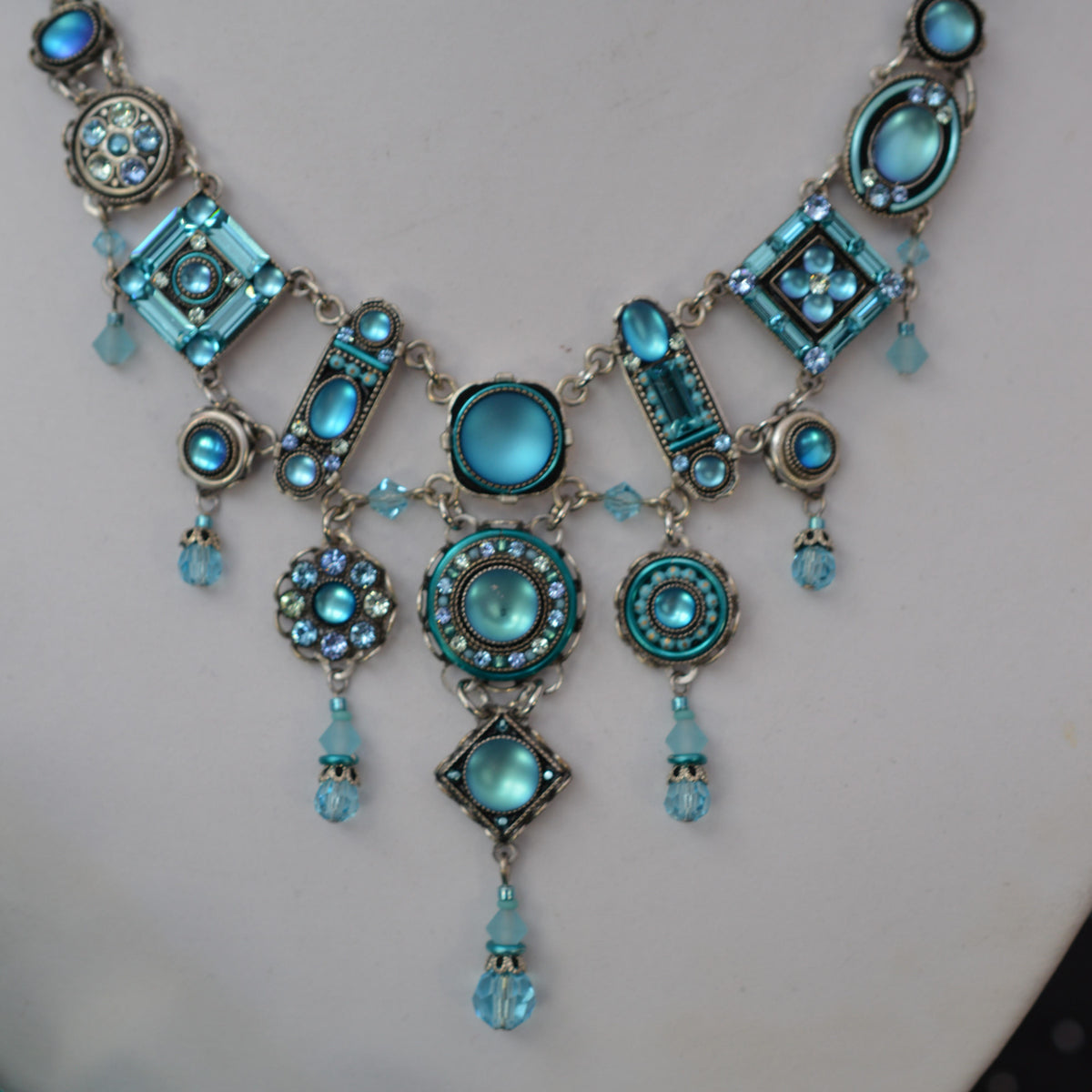 Antique Silver Plated Elaborate La Dolce Vita Necklace by Firefly