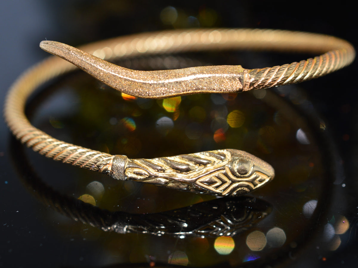 Stunning 21K Solid Yellow Gold Snake Wrap Bracelet