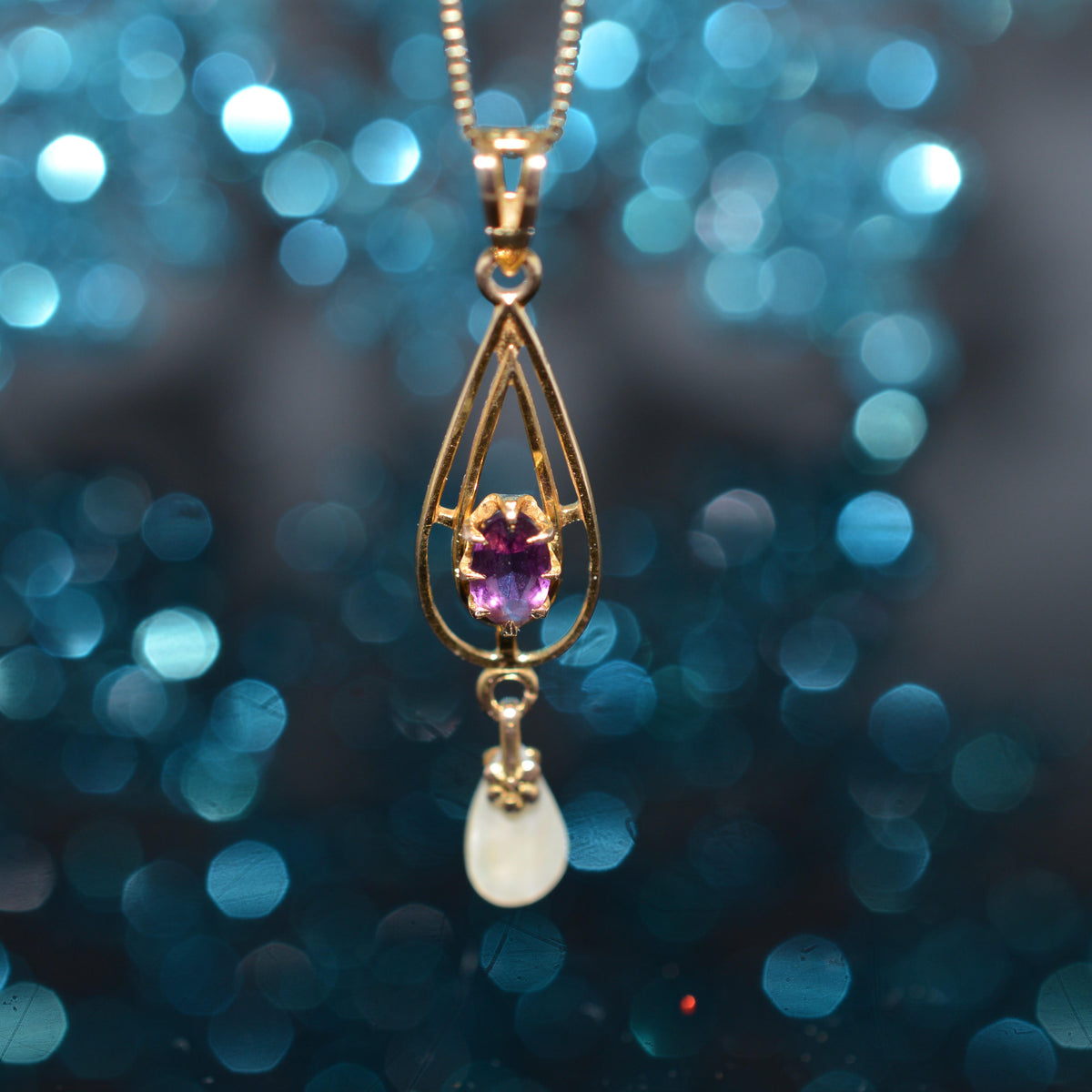Antique 10K Yellow Gold Pendant (With Chain) By Ostby & Barton