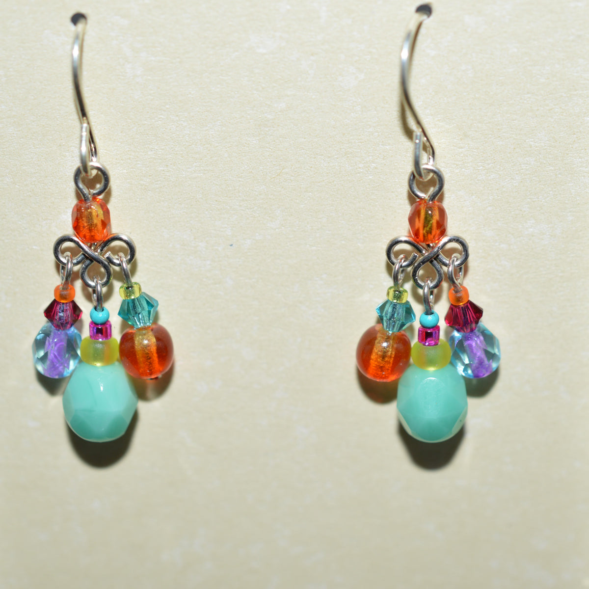 Antique Silver Plated Petite Chandelier Earrings by Firefly