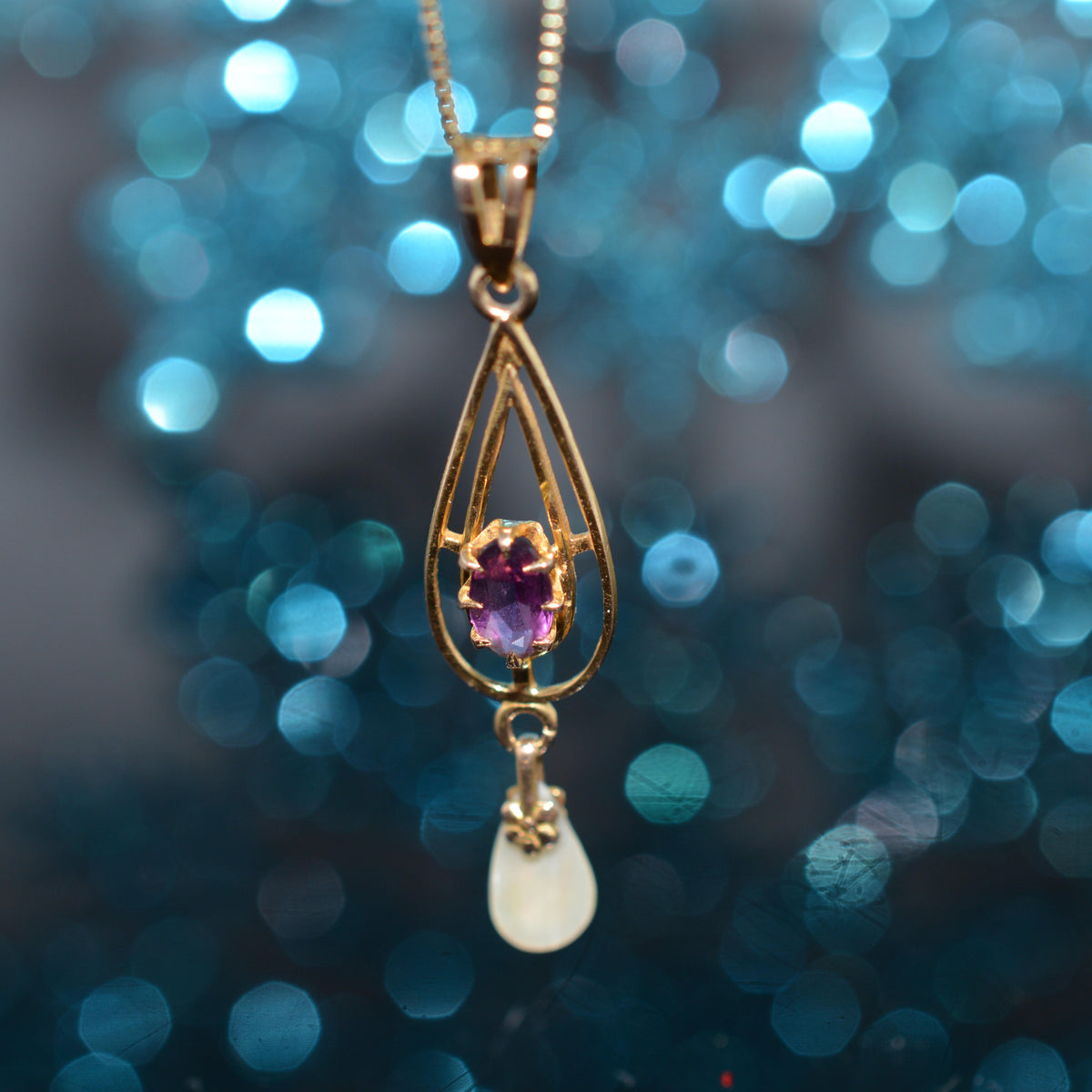 Antique 10K Yellow Gold Pendant (With Chain) By Ostby & Barton