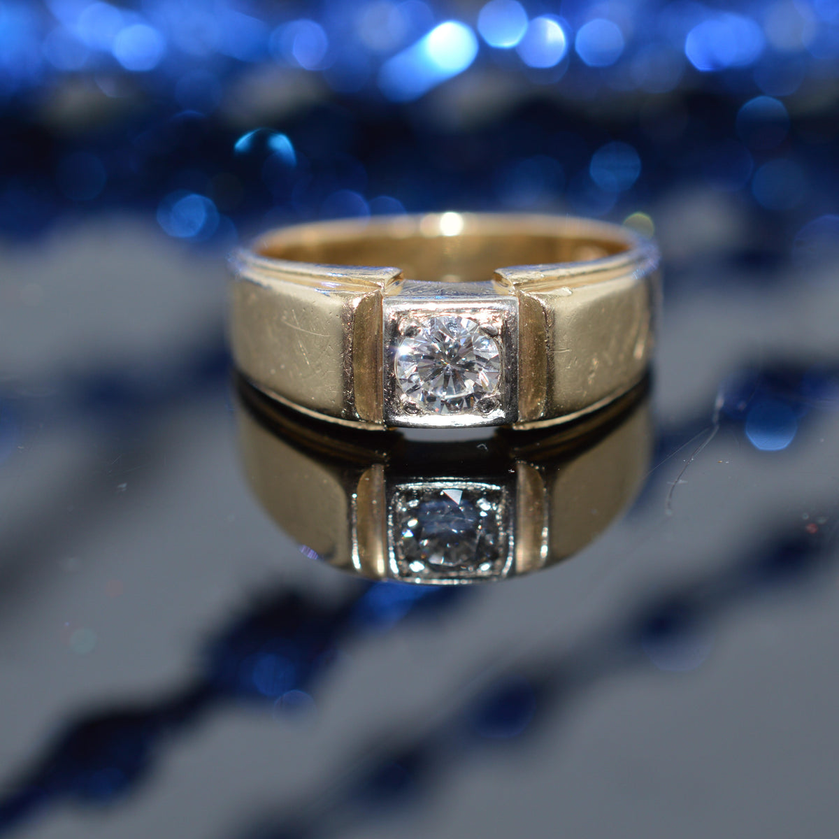 14K Two Tone Gold & Diamond Ring by Helm & Hahn