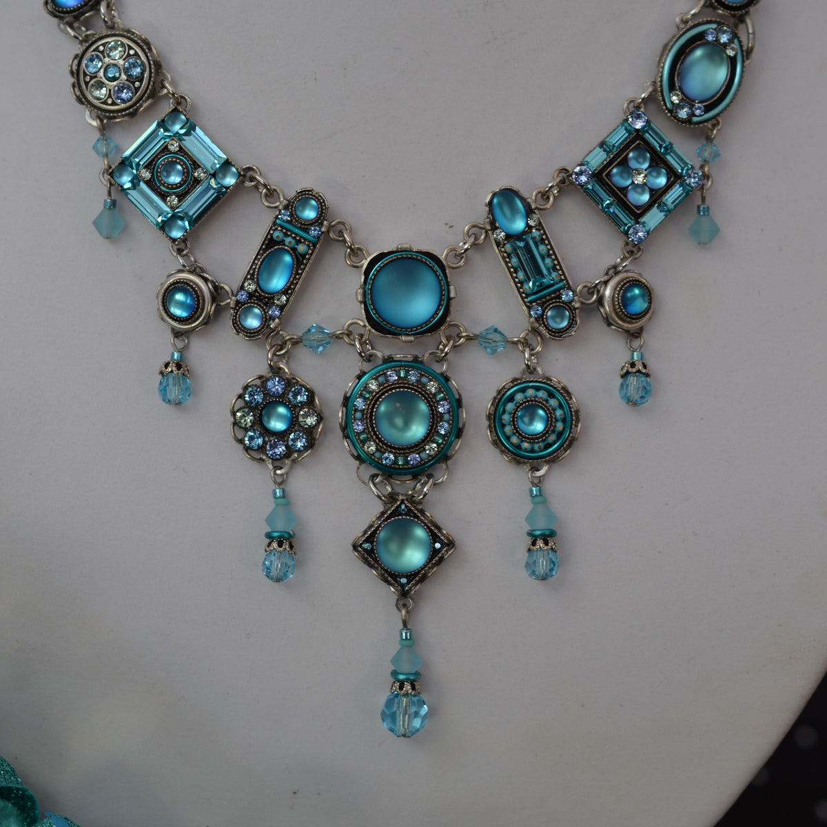 Antique Silver Plated Elaborate La Dolce Vita Necklace by Firefly