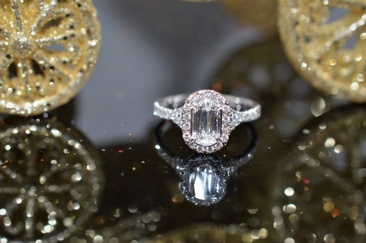 14K L&#39;Amour Crisscut 1.12 Carat Total Weight Diamond Ring