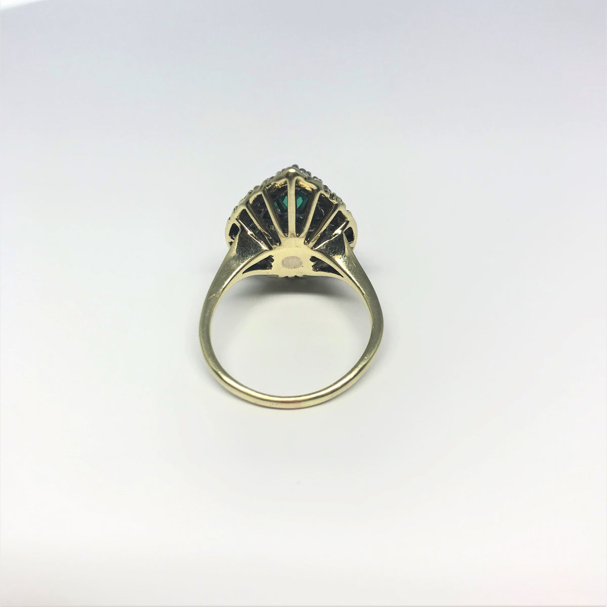 14K Yellow Gold, Teardrop Emerald Gold Nugget Design Ring