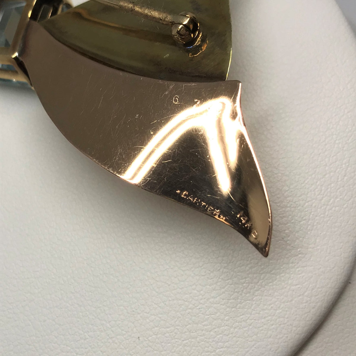 14K Yellow And Rose Gold Retro Aquamarine Cartier Brooch