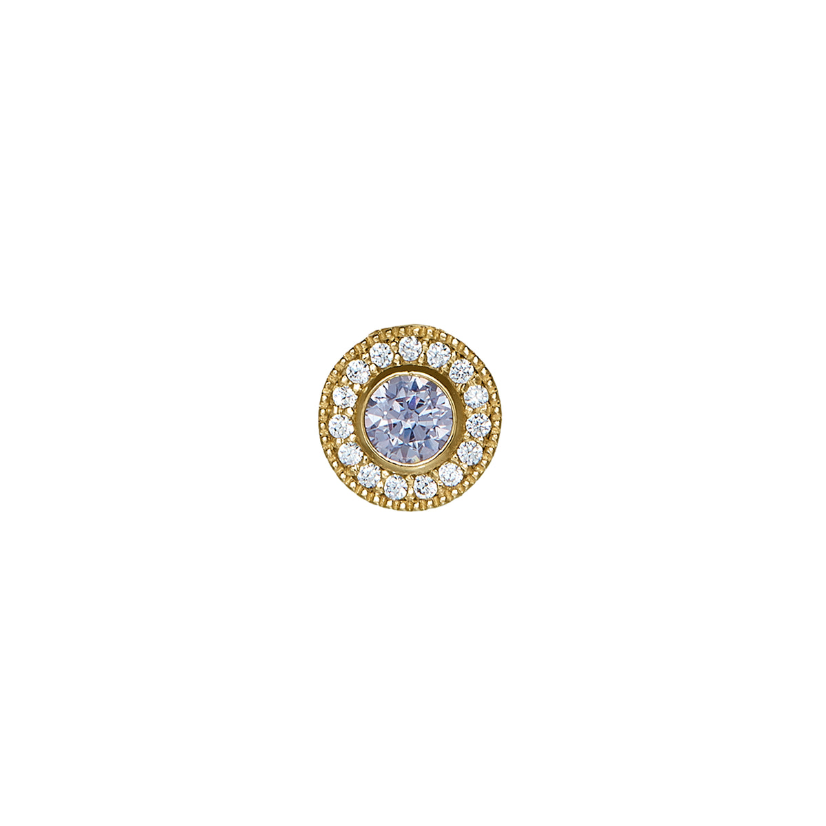 Sterling Silver Light Amethyst Birthstone Bezel with Halo