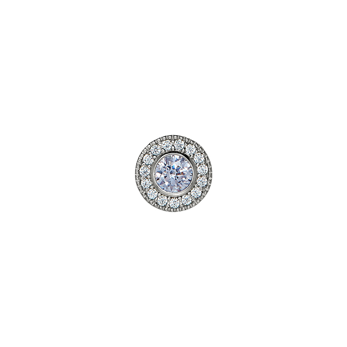 Sterling Silver Light Amethyst Birthstone Bezel with Halo