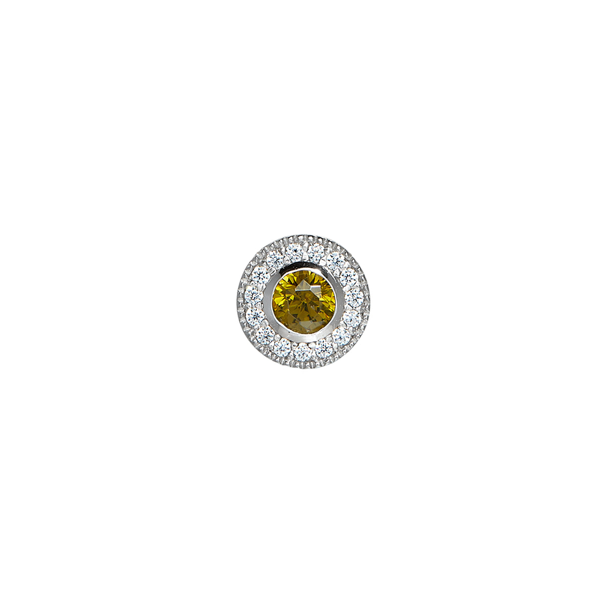 Sterling Silver Peridot Birthstone Bezel with Halo