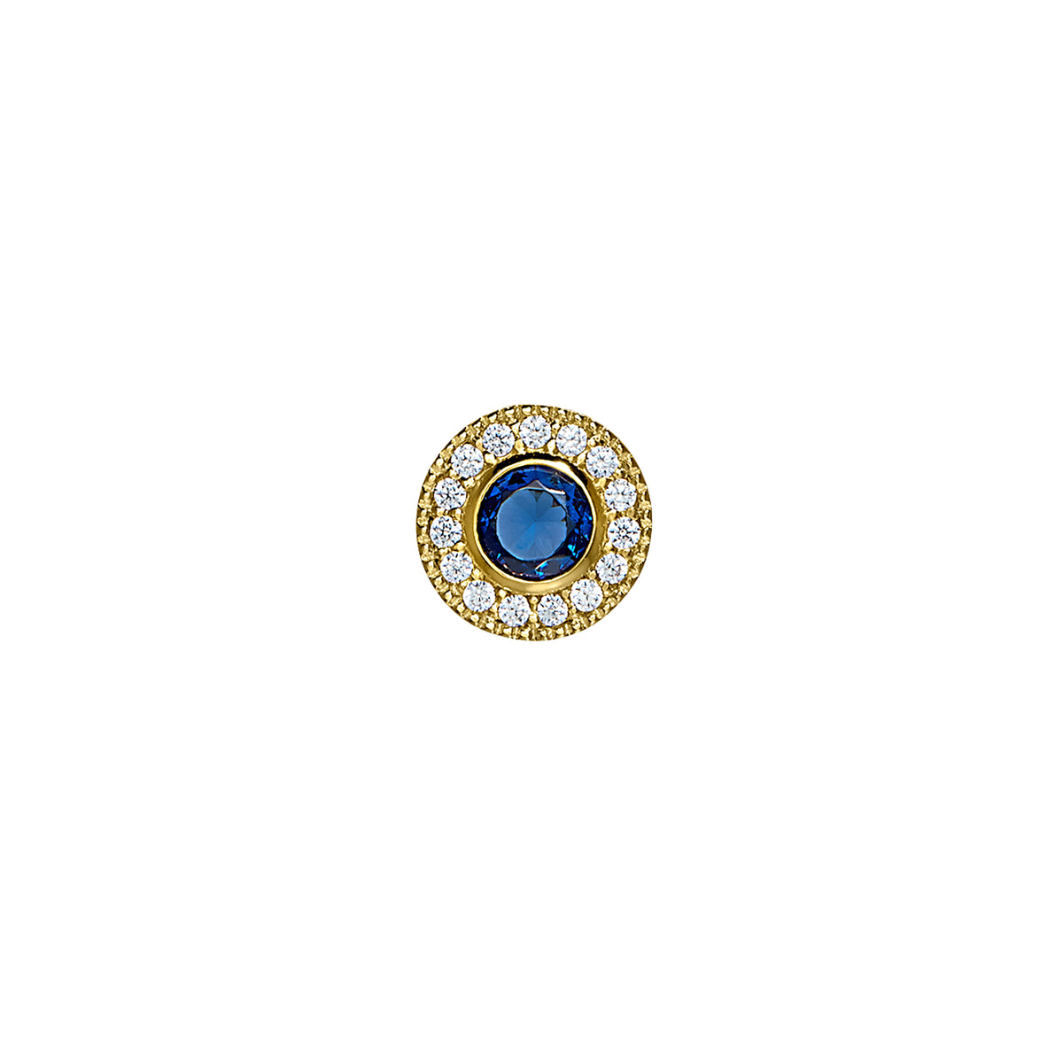 Sterling Silver Sapphire Birthstone Bezel with Halo