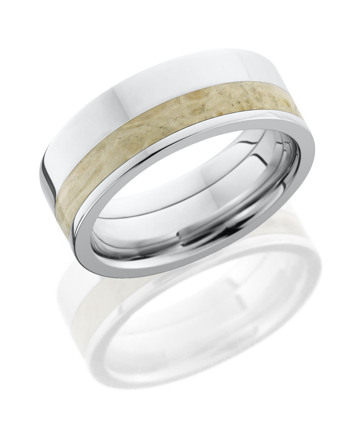 Cobalt Chrome 9mm Band with Box Elder Burl Wood Inlay-Lashbrook-Howard's Diamond Center