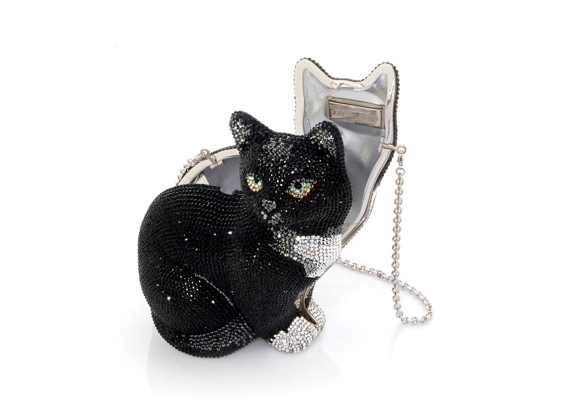 Cat Jinx Crystal Minaudiere Handbag by Judith Leiber