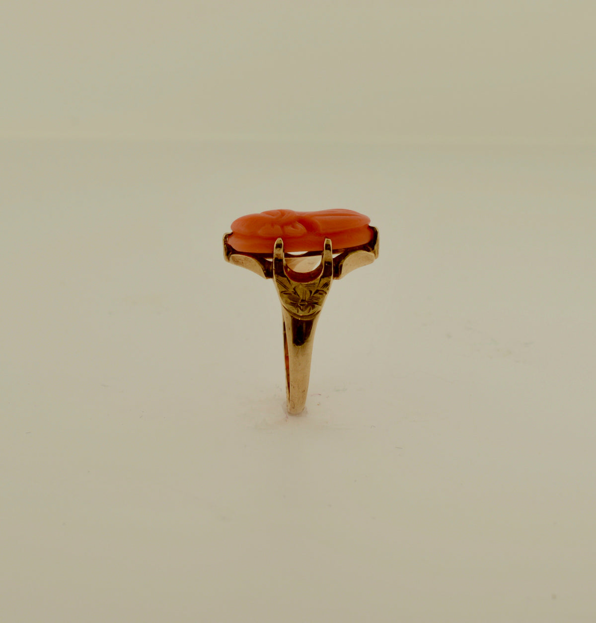 Oval Cameo Gold Ring Engraved 7-8-16 inside of the shank