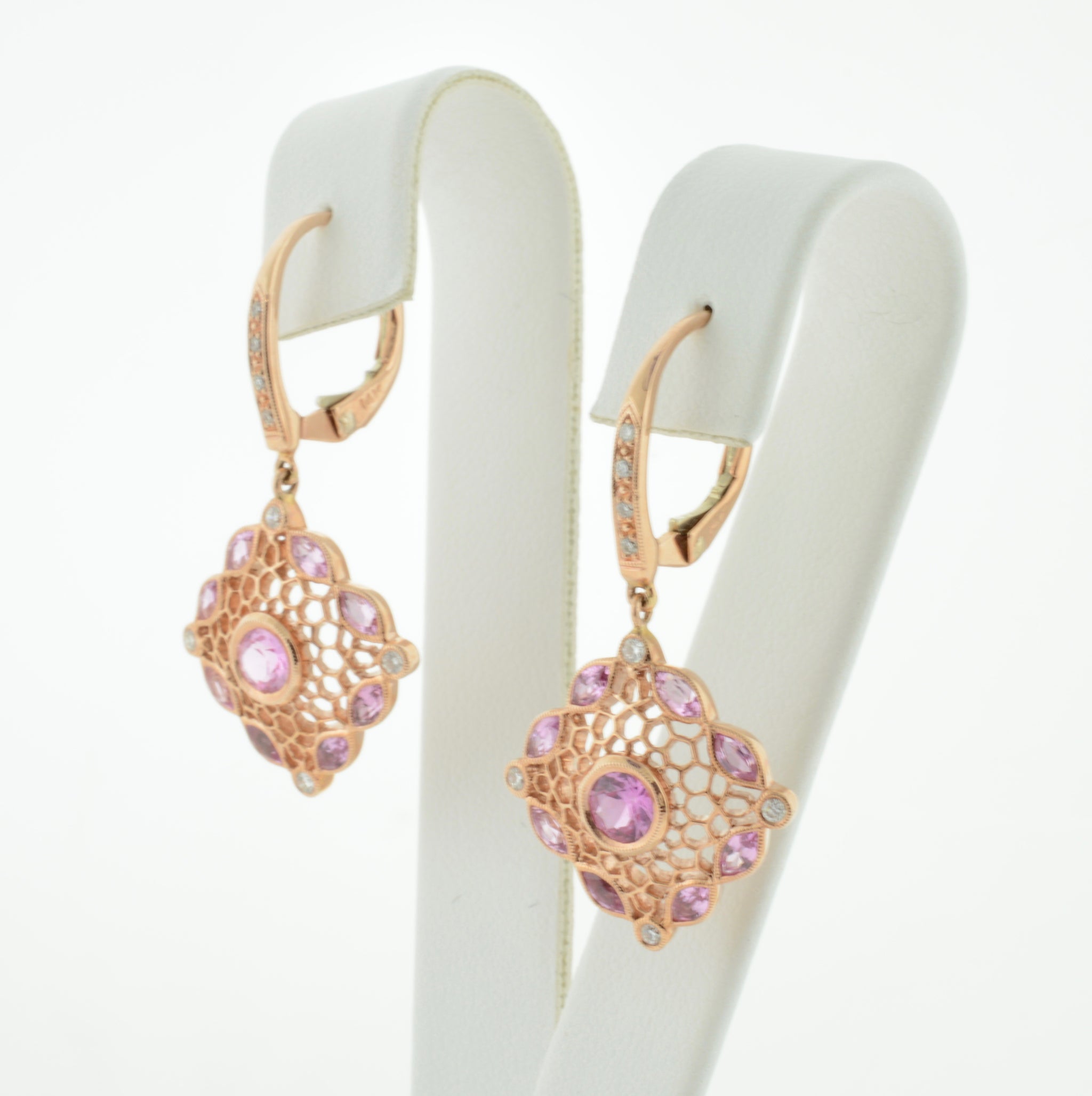 Authentic Louis Vuitton earrings 18K rose gold pink shell earrings