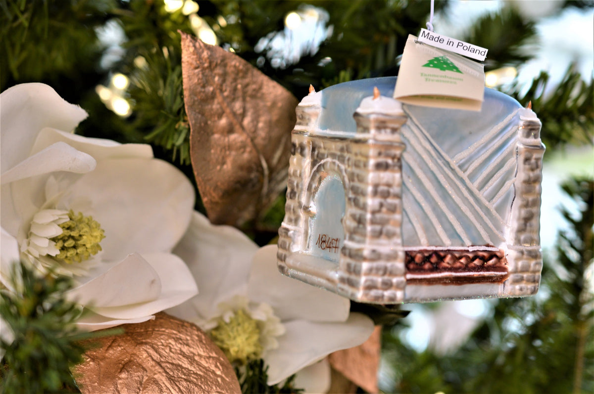 Hand-Blown Wheeling Suspension Bridge Glass Ornament