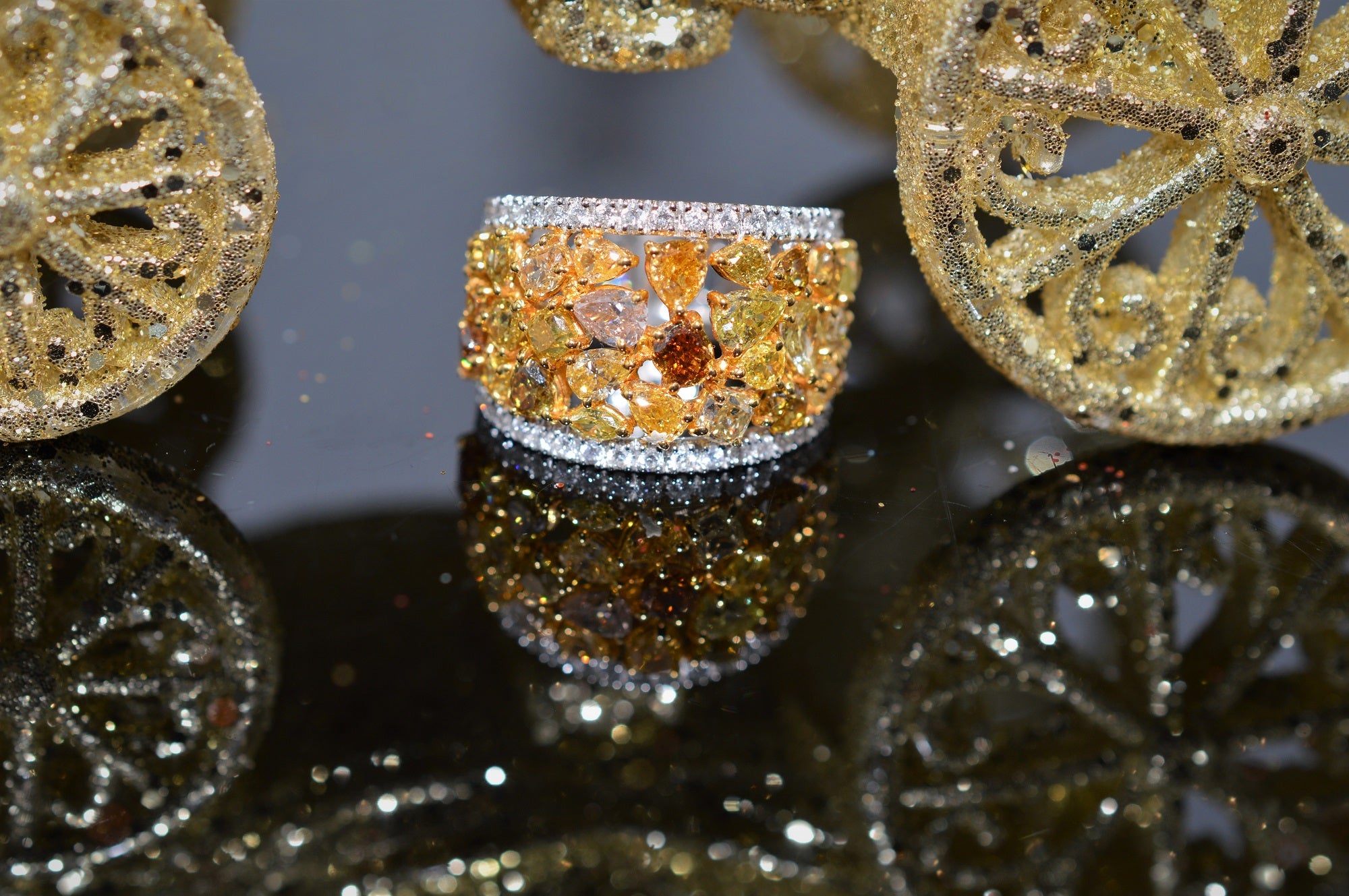 Colored on sale diamond bands