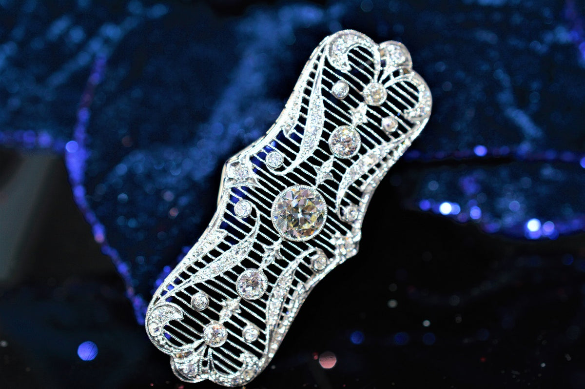 Platinum Edwardian Diamond Brooch