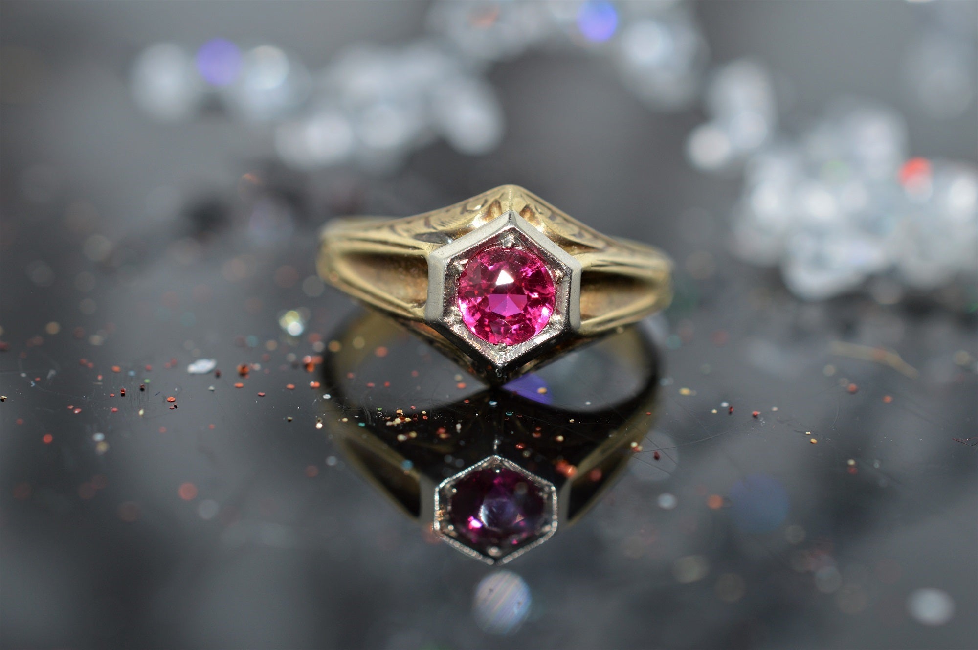 Lab Created Ruby & White Sapphire Ring in 10K White Gold | Helzberg Diamonds