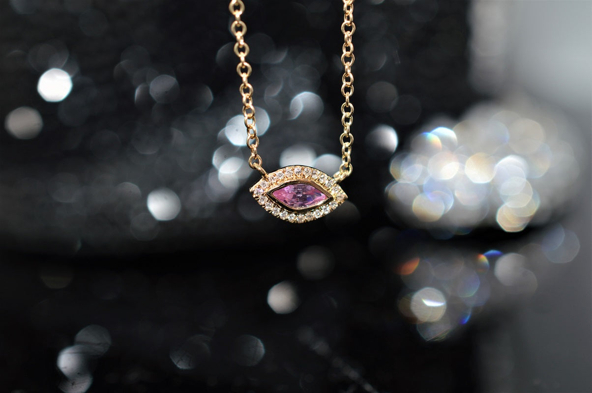 Solid Yellow Gold Evil Eye Necklace – LTB JEWELRY