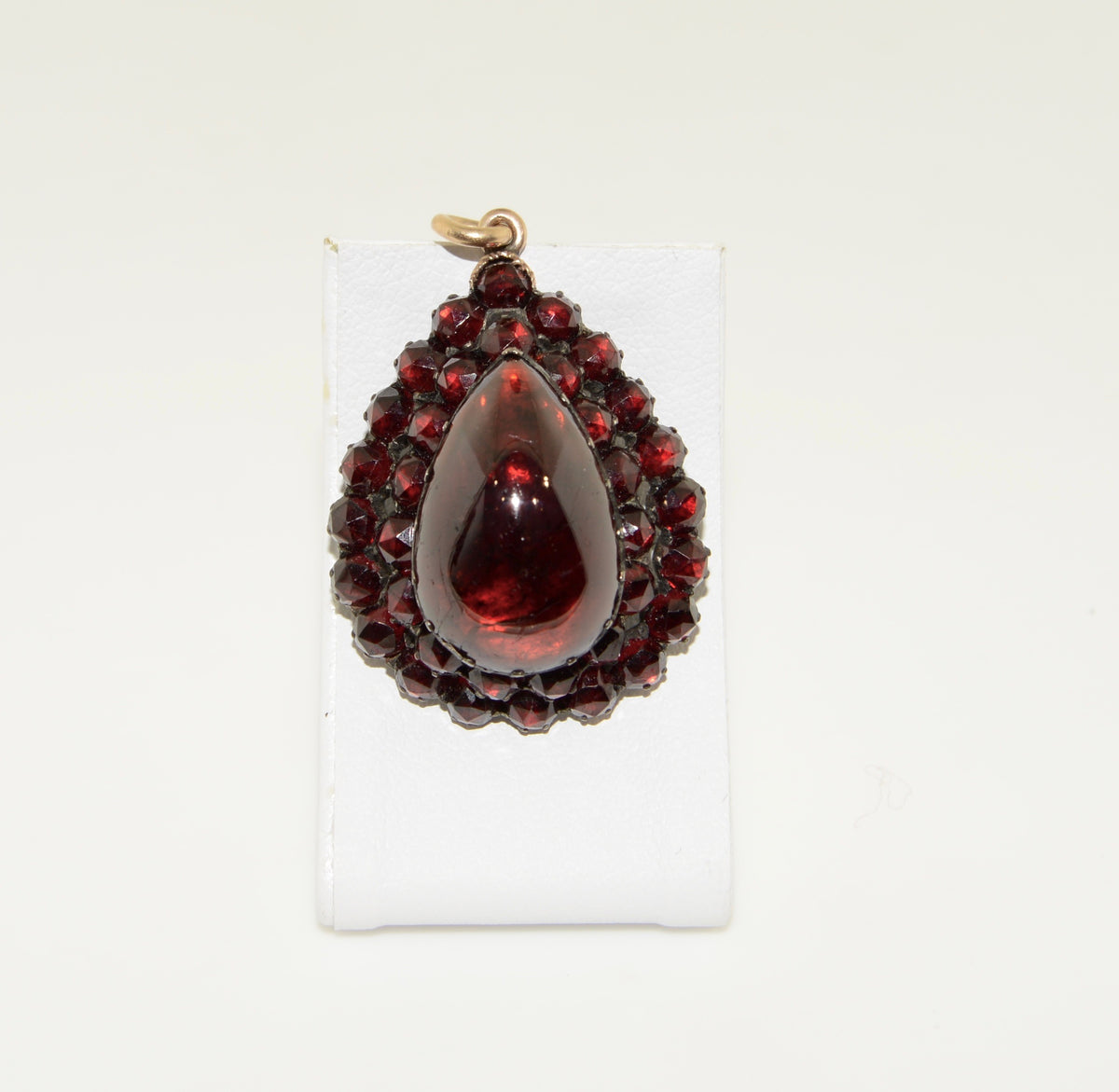 Sterling Silver Victorian Teardrop Bohemian Garnet Pendant