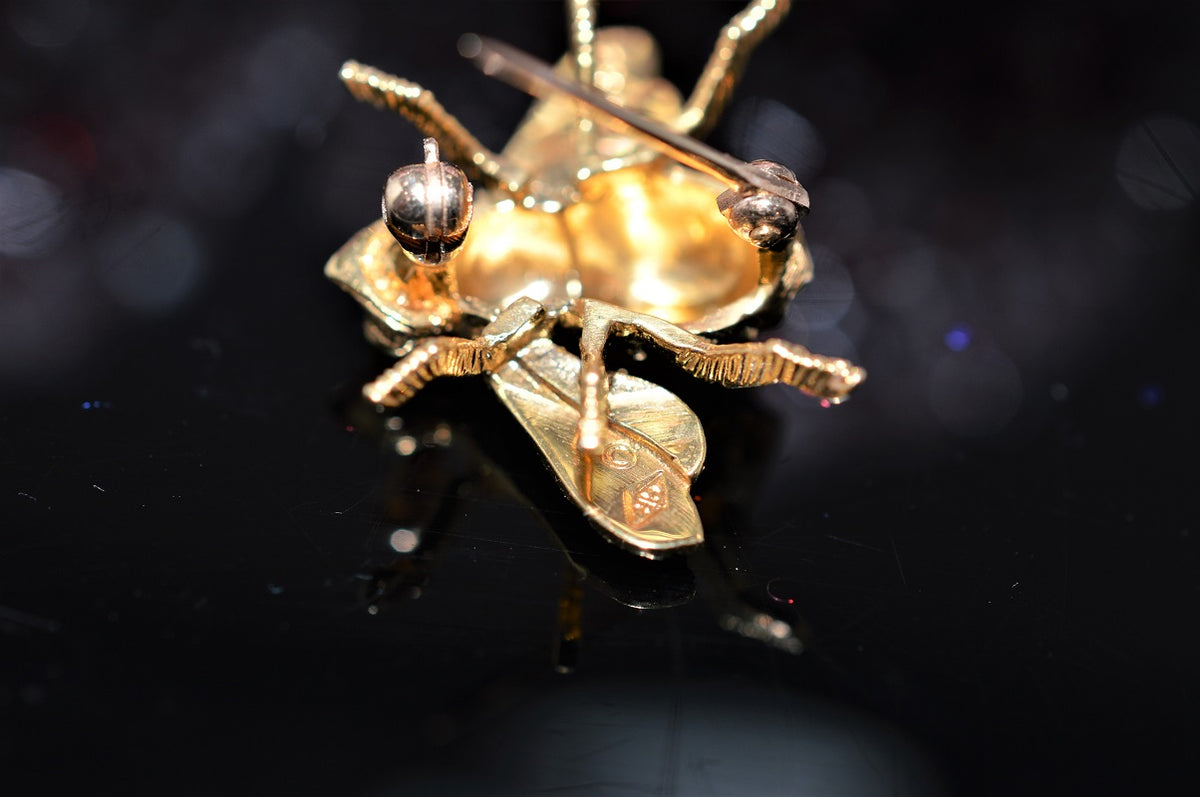 18K Yellow Gold Signed &quot;Herbert Rosenthal&quot; Bee