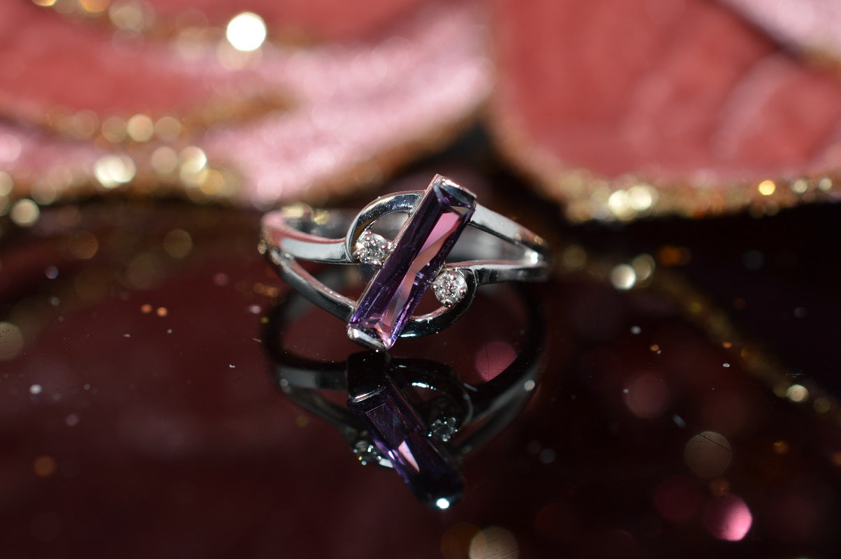 White gold shop amethyst band rings
