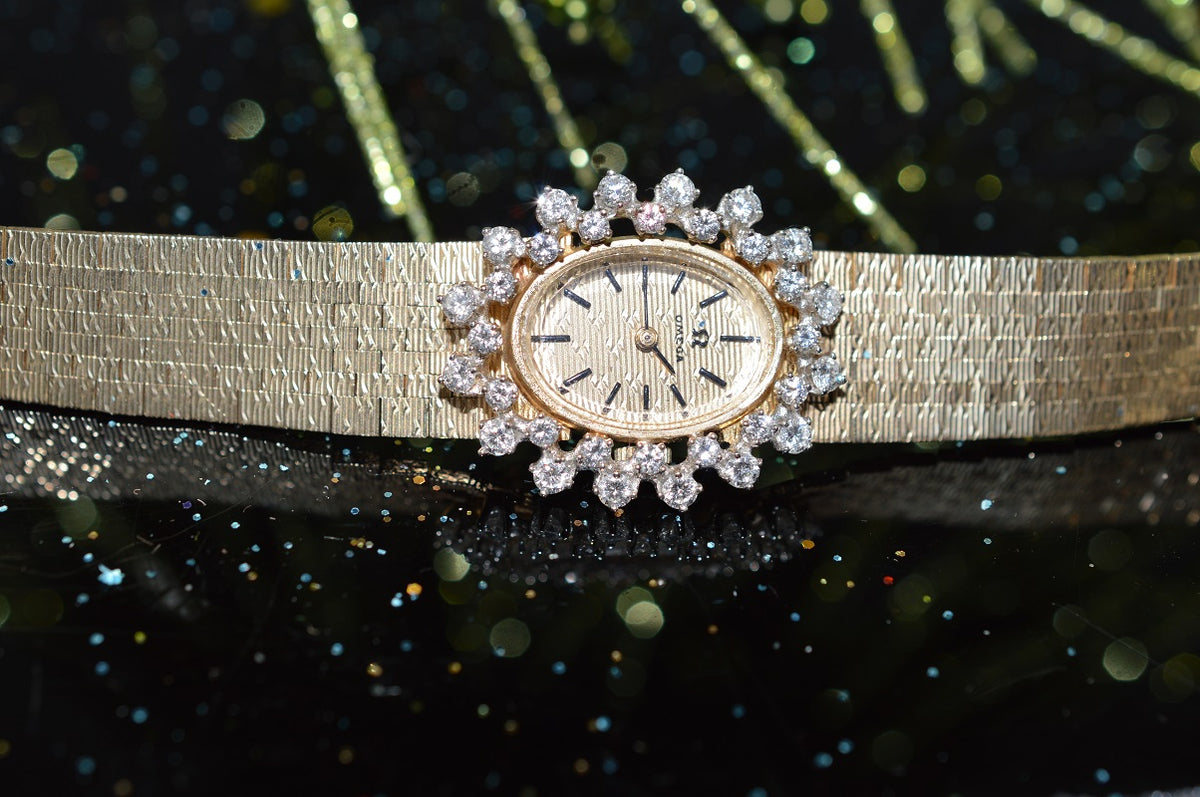 14K Two Tone 6.25 Inch Long Omega Watch