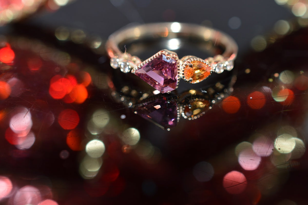 14K Orange Sapphire Ring