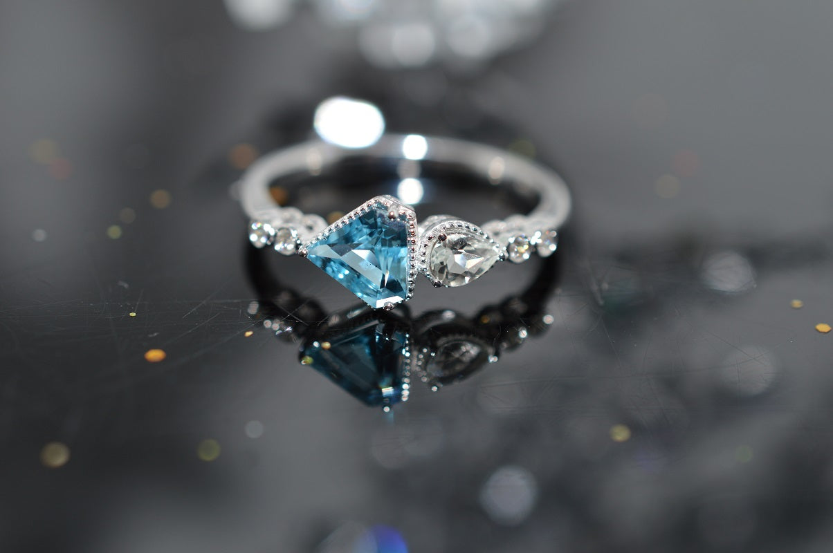 14K Blue Topaz and Green Amethyst Ring Howard s DC